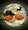 Ceramic Cute Bat and Ghost on Pumpkins Salt and Pepper Shakers, Gift for Her, Gift for Mom, Kitchen Décor, Fall Décor, Halloween Décor
